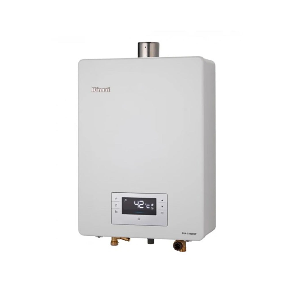 Rinnai 林內|RUA-C1620WF 屋內強制排氣型16L熱水器 (三段火排、水量伺服)(含運不安裝,安裝費另計)
