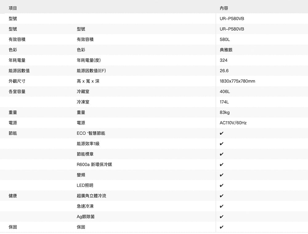 奇美CHIMEI|580L變頻二門冰箱 UR-P580VB