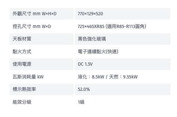 Rinnai 林內|RB-L3710G(BL)(A)檯面式彩焱玻璃三口爐(左單口)(含運不安裝,安裝費另計)