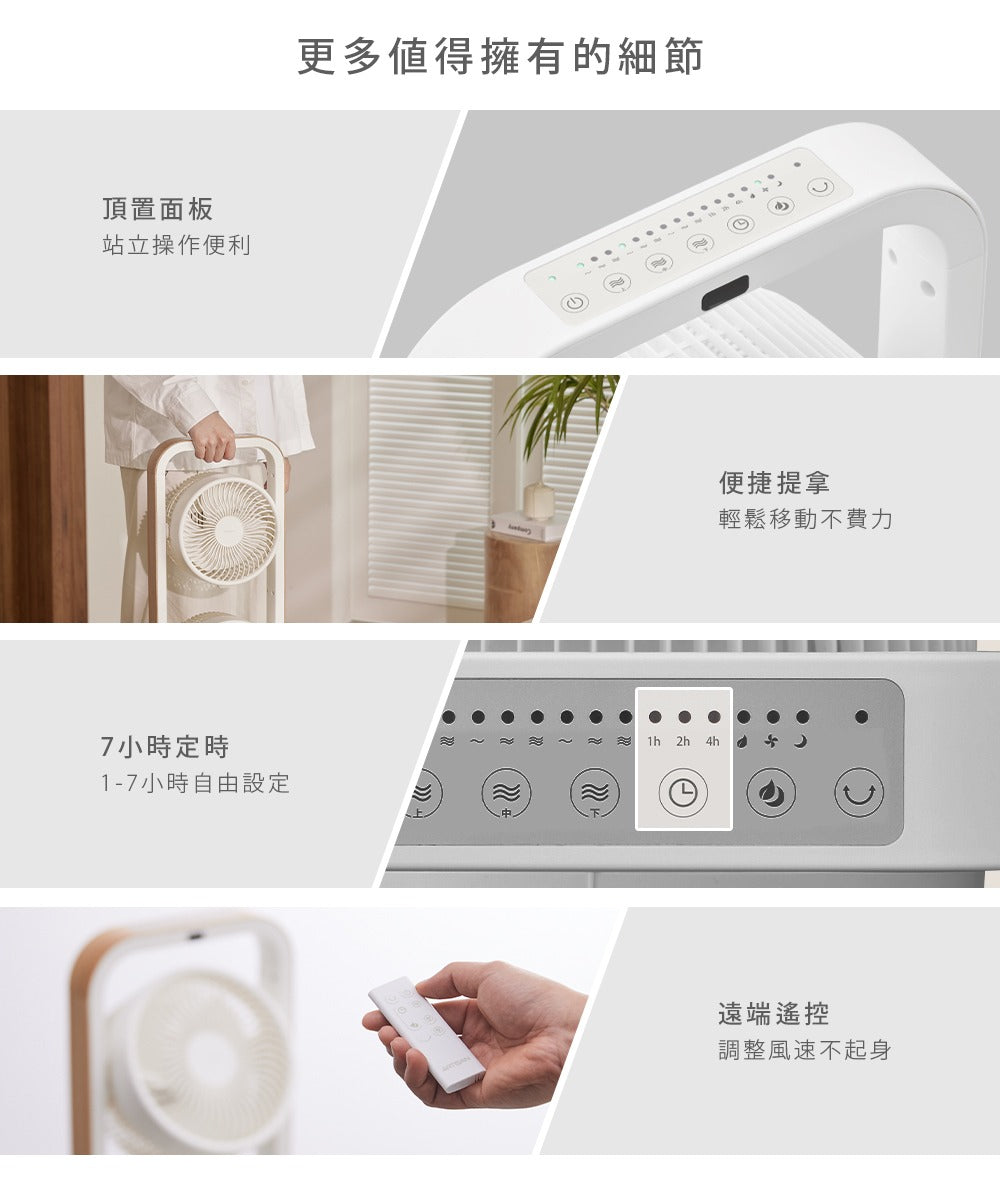 Artisan|5D全域循環扇 LF3001 (舒眠白/淺橡木)