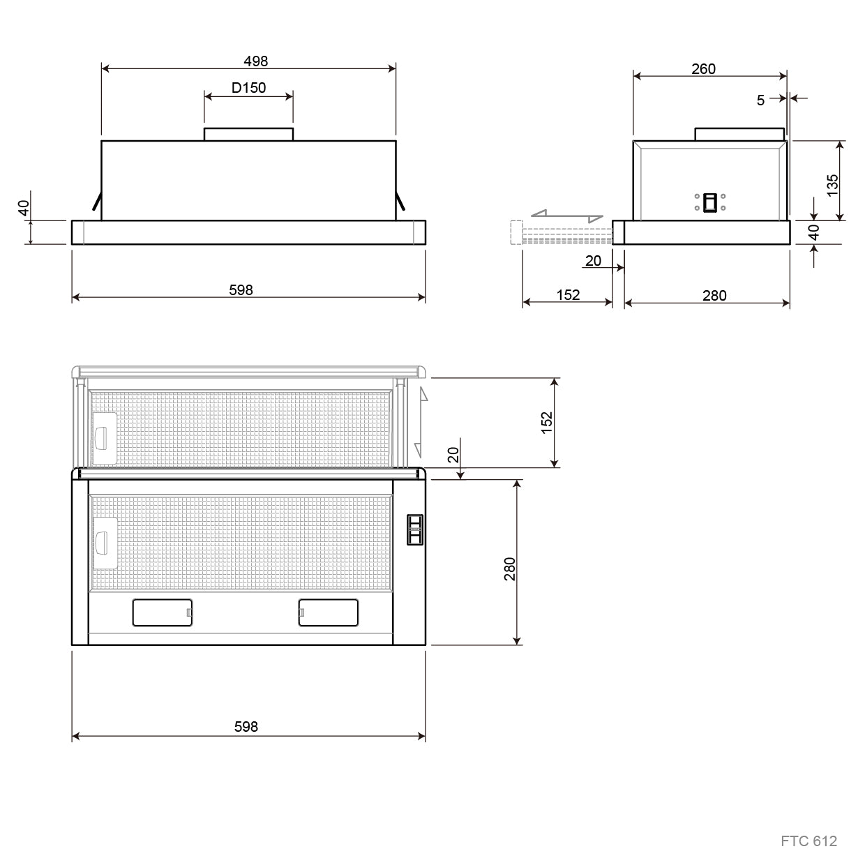 Franke| 抽取式排煙機 FTC 612 XS