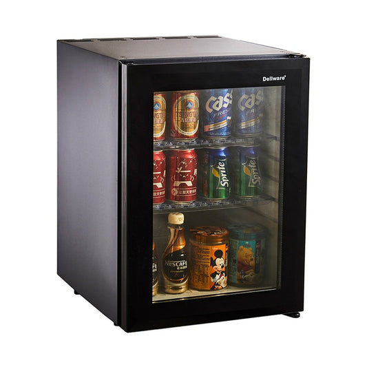 【全新出清】Dellware｜鋼化玻璃門吸收式無聲客房冰箱 XC-40RT