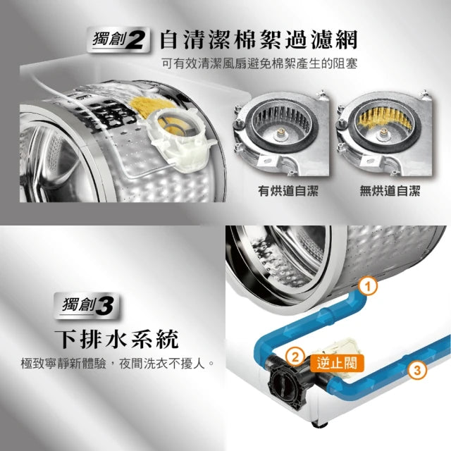 奇美CHIMEI｜11/7kg 滾筒式洗脫烘洗衣機 WS-V117WD