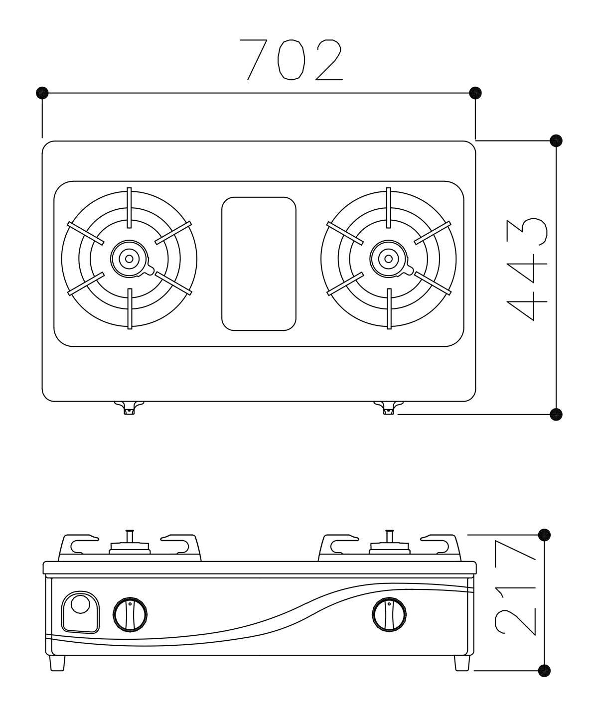 Rinnai 林內｜RTS-Q230S 台爐式感溫不鏽鋼雙口爐(含運不安裝，安裝費另計)