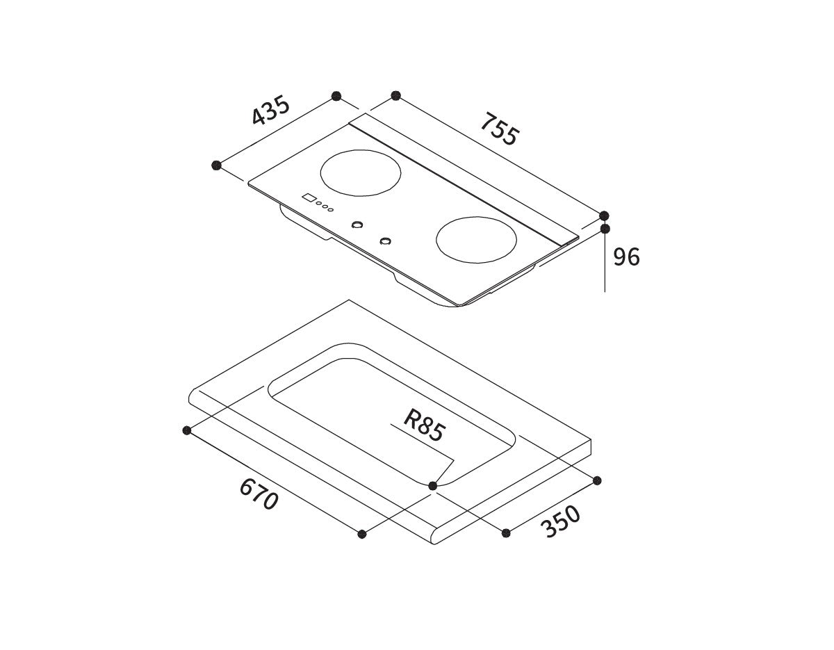 Rinnai 林內｜RB-L2620G(B)(A) 檯面式彩焱二口爐 (黑玻)(LED)(定時)(含運不安裝，安裝費另計)