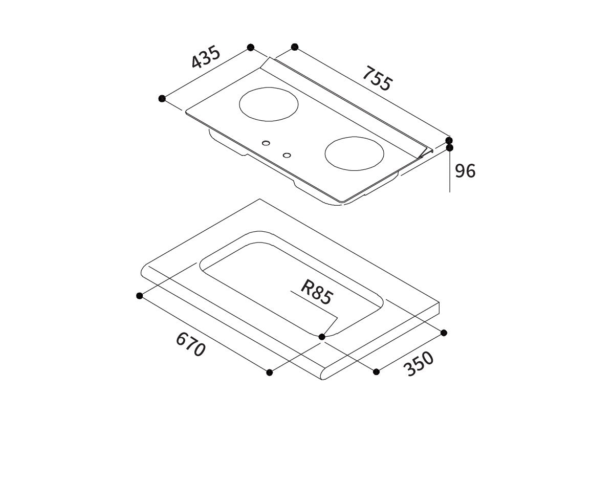 Rinnai 林內｜RB-L2600G(B)(A) 檯面式彩焱玻璃雙口爐(黑玻)(含運不安裝，安裝費另計)