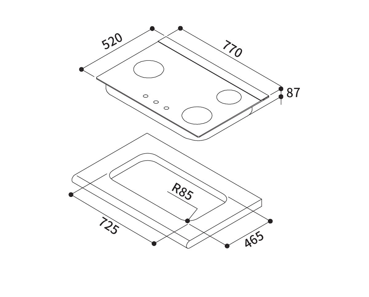 Rinnai 林內｜RB-L3700S(R)(A)檯面式彩焱不銹鋼三口爐(右單口)(含運不安裝，安裝費另計)