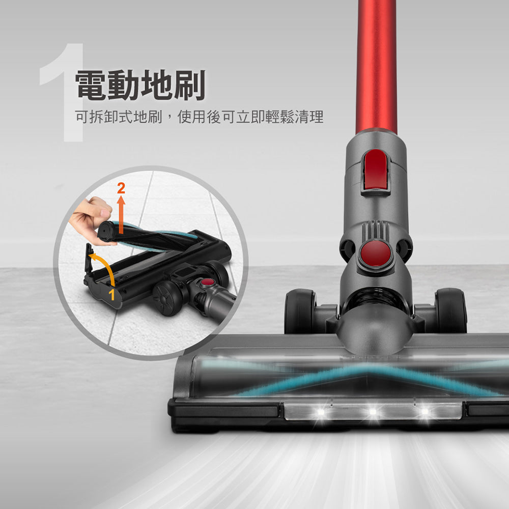 奇美CHIMEI｜VC-HUNPH0 LED電動地刷手持強力氣旋吸塵器