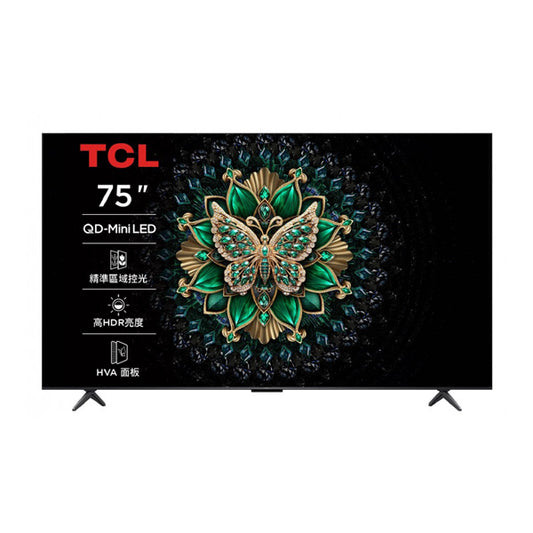 TCL｜75吋 C6K 頂級QD-Mini LED Google TV 量子智能連網液晶顯示器 75C6K