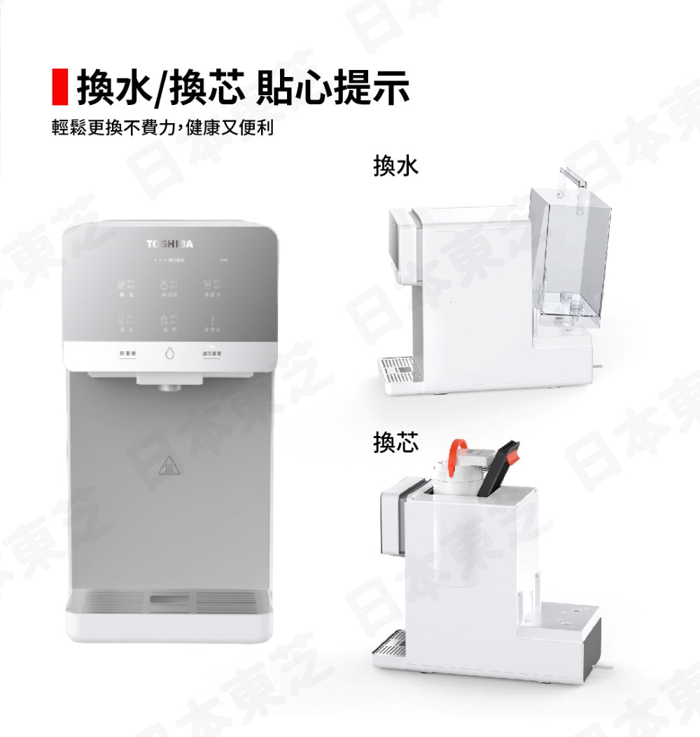 TOSHIBA｜TWP-TSR76TTW(W) RO濾淨UVC紫外線殺菌瞬熱淨飲機