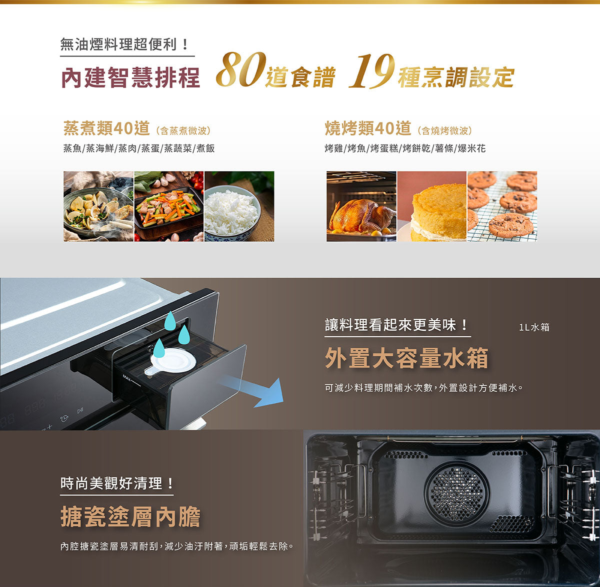 Sakura櫻花｜嵌入式微波蒸烤箱 E8891