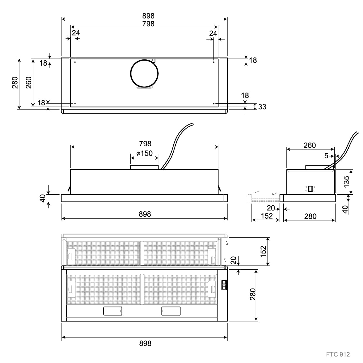 Franke｜ 抽取式排煙機 FTC 912 XS