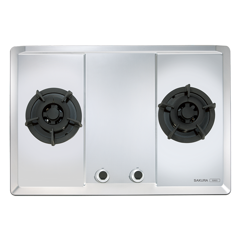 Sakura櫻花｜二口不鏽鋼大面板易清檯面爐 G2623S(不含安裝)