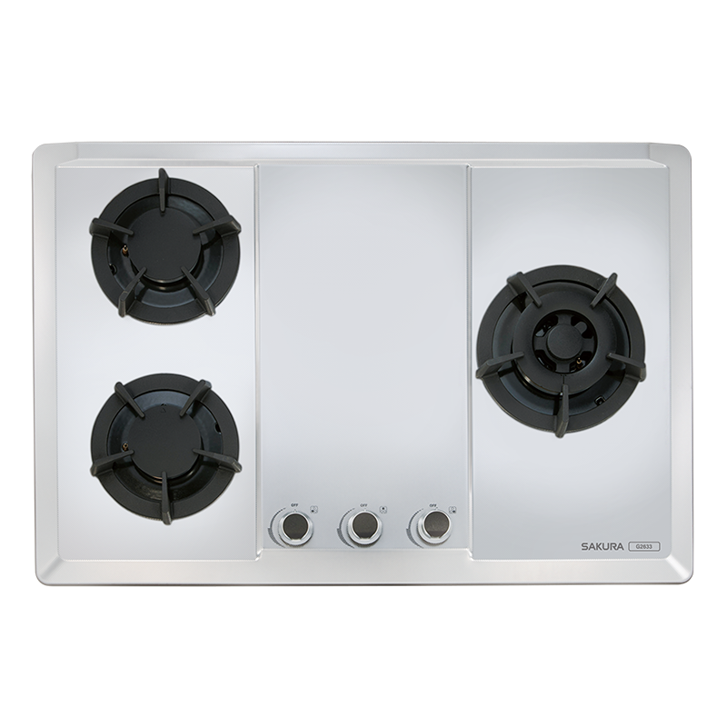 Sakura櫻花｜三口不鏽鋼大面板易清檯面爐 G2633S(不含安裝)