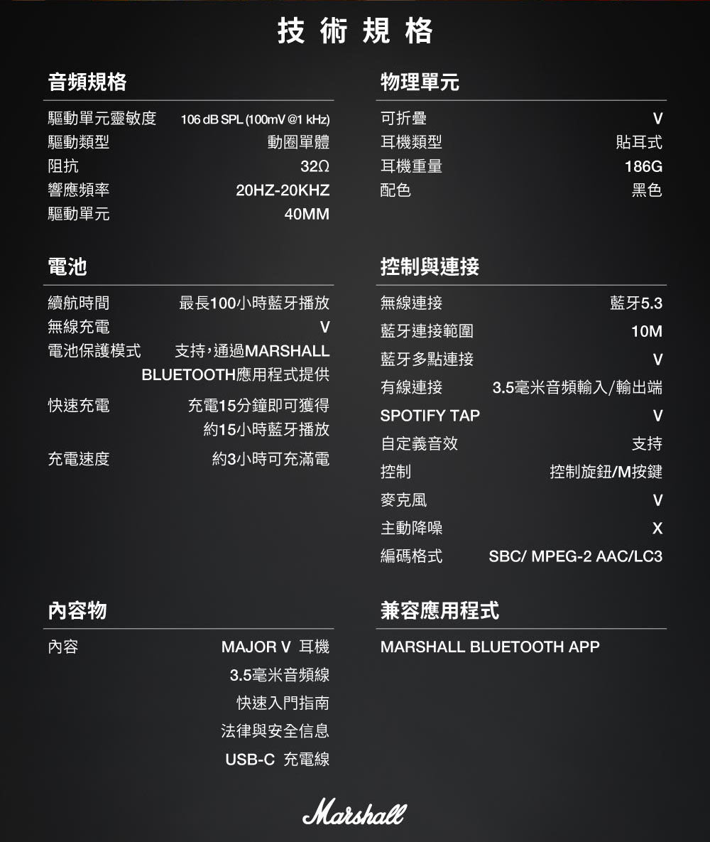Marshall｜ MAJOR V 藍牙耳罩式耳機（復古棕/經典黑/奶油白/夜幕藍)