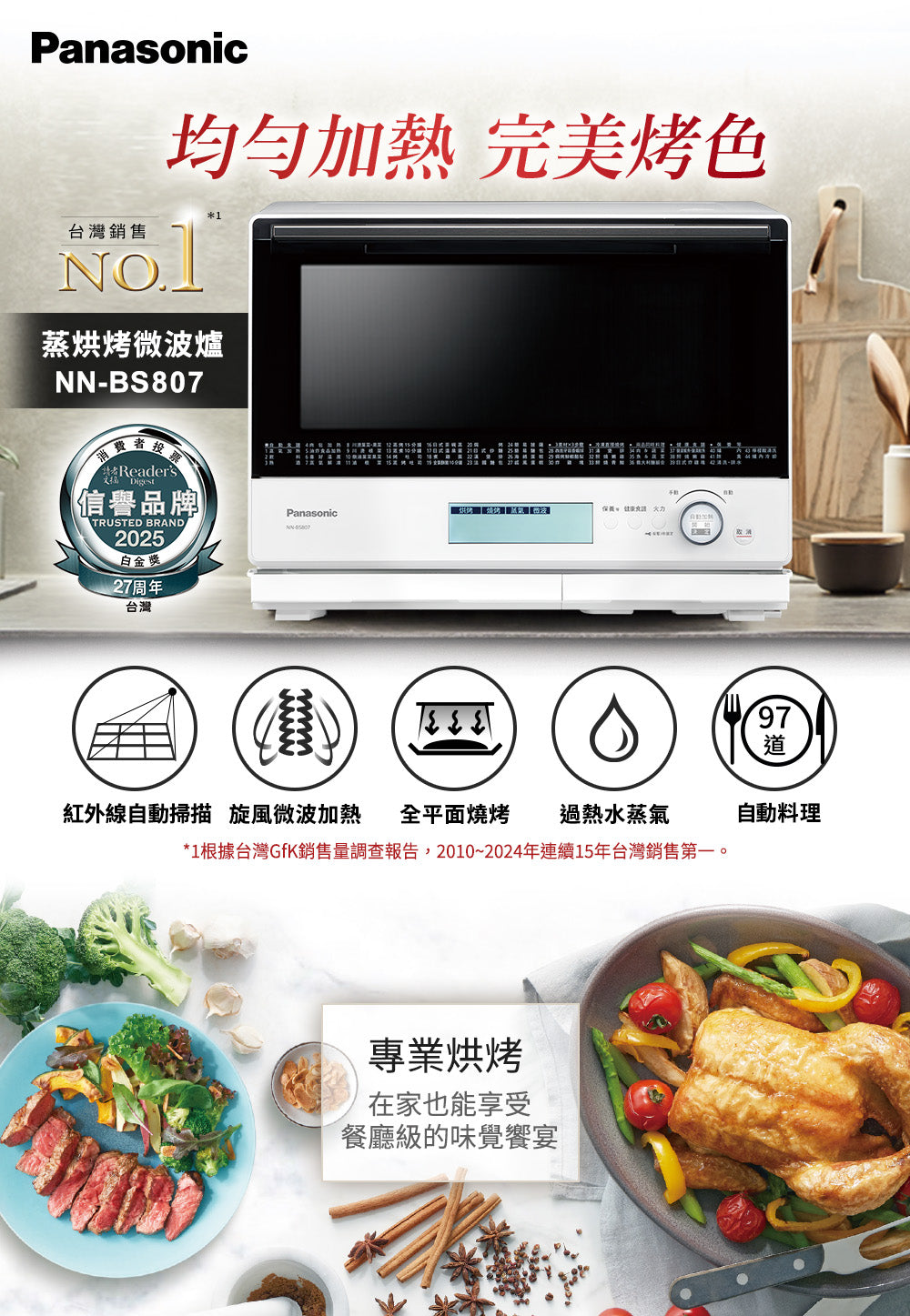 Panasonic 國際牌｜NN-BS807 30L蒸烘烤微波爐