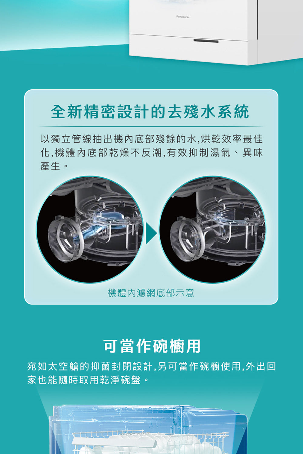 Panasonic國際牌｜獨嵌式自動洗碗機 NP-DFB2K6-1H