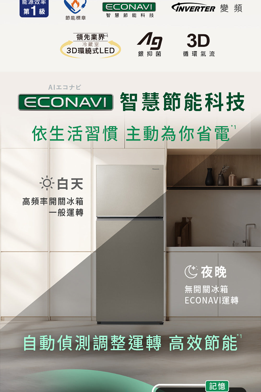 Panasonic 國際牌｜NR-B426TV-W 422L無邊框鋼板雙門冰箱  (燦雪白)