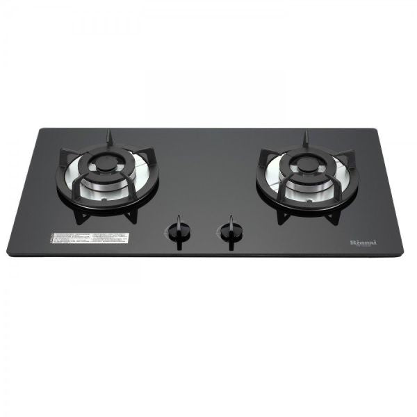 Rinnai 林內｜RB-202GH(B) 檯面式防漏玻璃雙口爐(黑玻)(含運不安裝，安裝費另計)