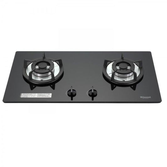 Rinnai 林內｜RB-202GH(B) 檯面式防漏玻璃雙口爐(黑玻)(含運不安裝，安裝費另計)