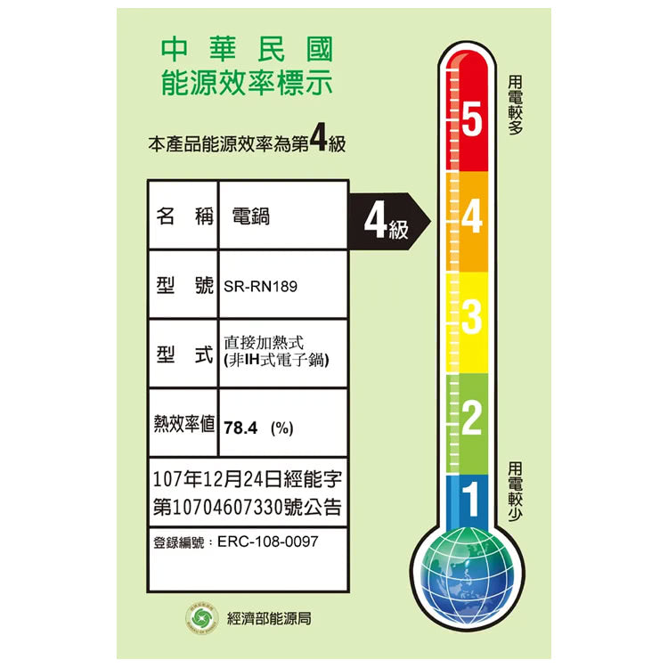 Panasonic國際牌 ｜SR-RN189 10人份機械式電子鍋