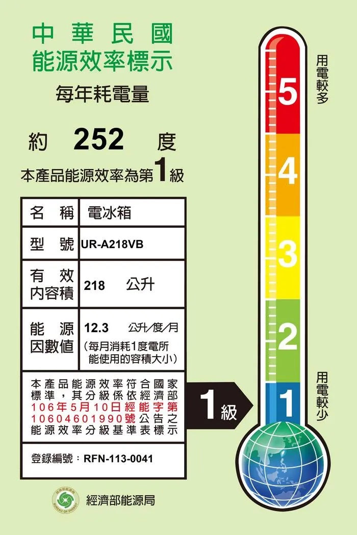 奇美CHIMEI｜218L 雙門變頻冰箱UR-A218VB