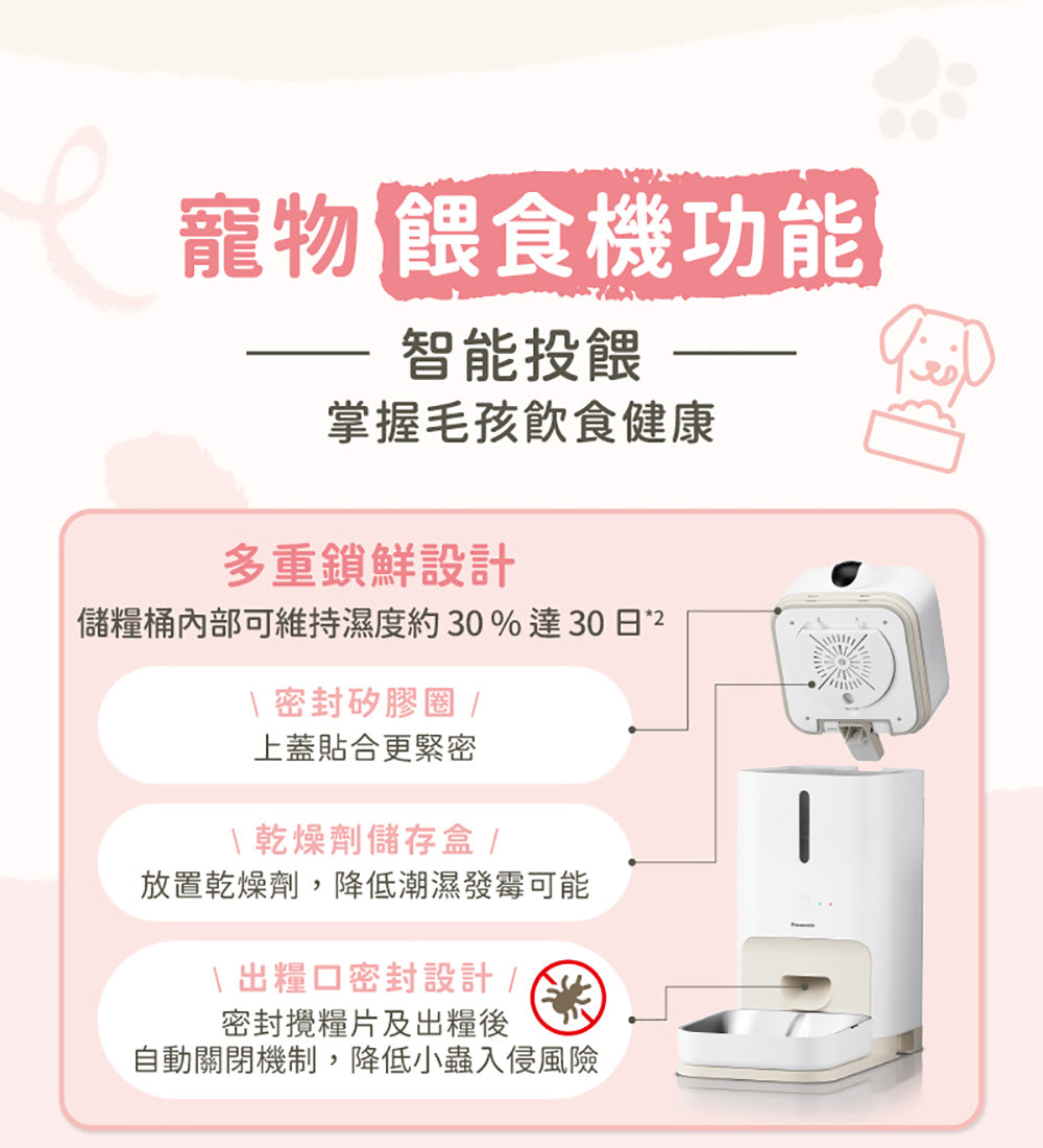 Panasonic國際牌 ｜台灣製寵物智能複合式攝影飲水餵食機 CP-JNF04-W